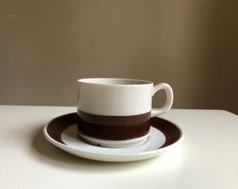 Vintage sueco Gefle MALIN taza de café y platillo, diseño escandinavo, hecho en Suecia
