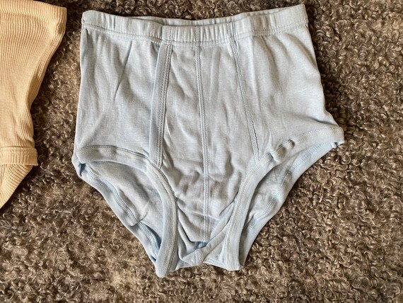 Vintage Men Briefs M Size Ribbed Cotton Vintage High … - Gem