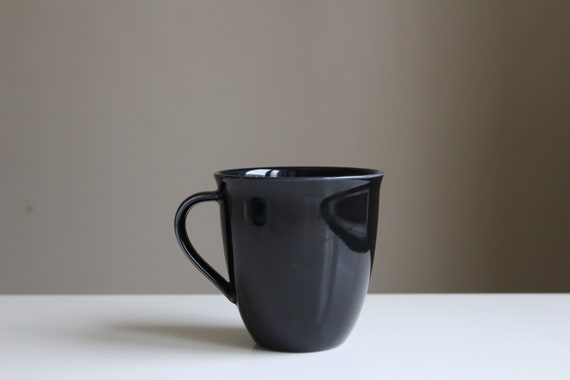 Höganäs Keramik Mug Swedish Vintage Glazed Black Stoneware Cup, Scandinavian Design