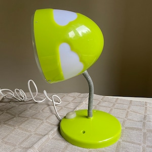 Vintage IKEA Cloud Table Lamp Henrik Preutz Design Skojig Series Green White Plastic Lamp, Vintage Scandinavian Design