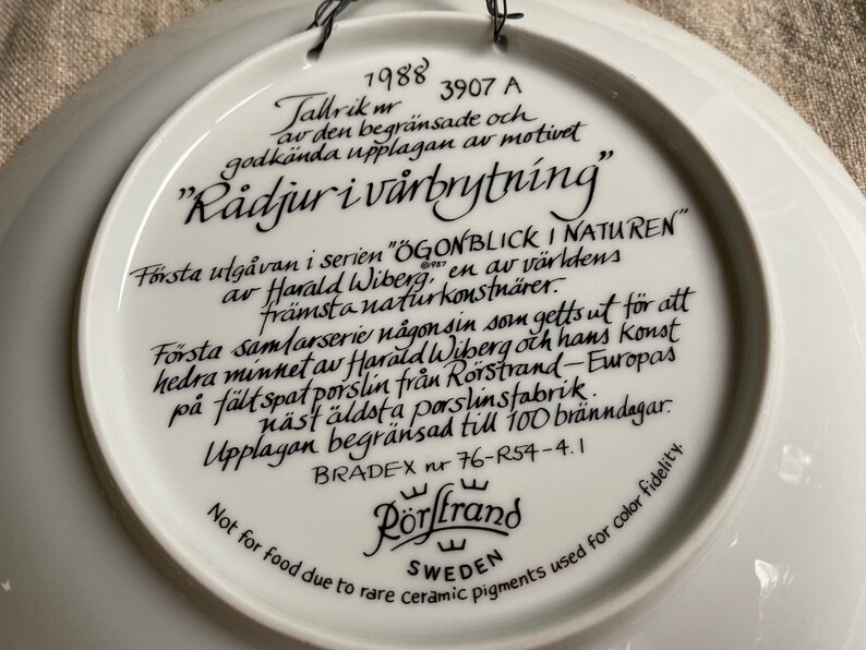 Rörstrand Collectible Wall Plate From Series Ögonblick I - Etsy