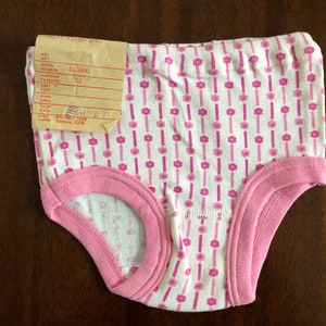 Vintage Baby Unterwäsche, Überhose, 100% Baumwolle, Unbenutzt mit Fabrikschild, Sammlerstück