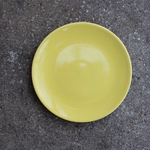 Höganäs Keramik Plate Swedish Vintage Glazed Yellow Salad Dessert Plate Hoganas Stoneware, Scandinavian Design