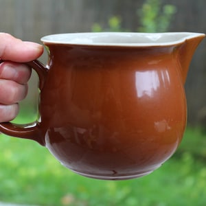 Höganäs Keramik SERVIS 80 Creamer Milk Jug Swedish Vintage Brown Hoganas Stengods Stoneware, Scandinavian Design