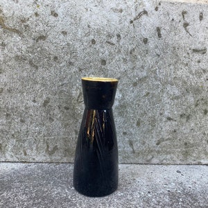 Ceramic Vase Small Black Mustard Colour Flower Vase Vintage Estonian Eesti