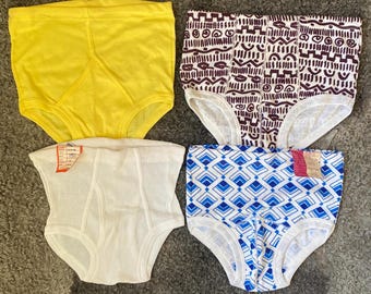 Vintage Men Undies Size S/M Retro Underwear Cotton High Waist Underpants Unused  with Factory Tag Estonia MARAT White Black