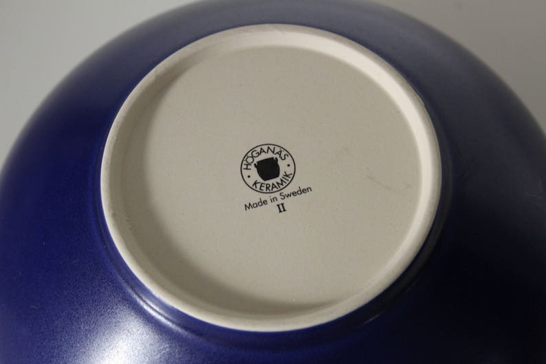 Hoganas Stoneware Scandinavian Design Big Scandinavian H\u00f6gan\u00e4s Keramik Bowl Swedish Vintage Dark Blue Cobalt Blue Bowl