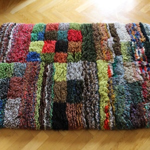 Scandinavian Rya Rug Vintage Swedish  High Pile Wool Rug Mid Century Modern Shag Rug Fluffy Handmade Wool Carpet Scandinavian Design