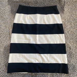 MARIMEKKO Skirt, Visteri Skirt, Black White Stripes Pattern,Viscose Skirt, Finland Scandinavian Design,