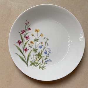 Rörstrand Plate PERENNA with Summer Flowers Vintage Swedish Collectible Scandinavian Design