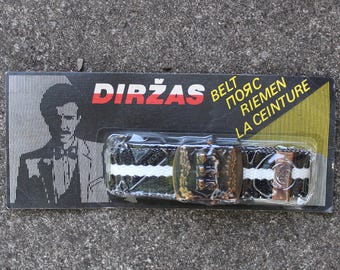 Vintage Canvas Belt for Men with Metal Buckle, New Old Stock