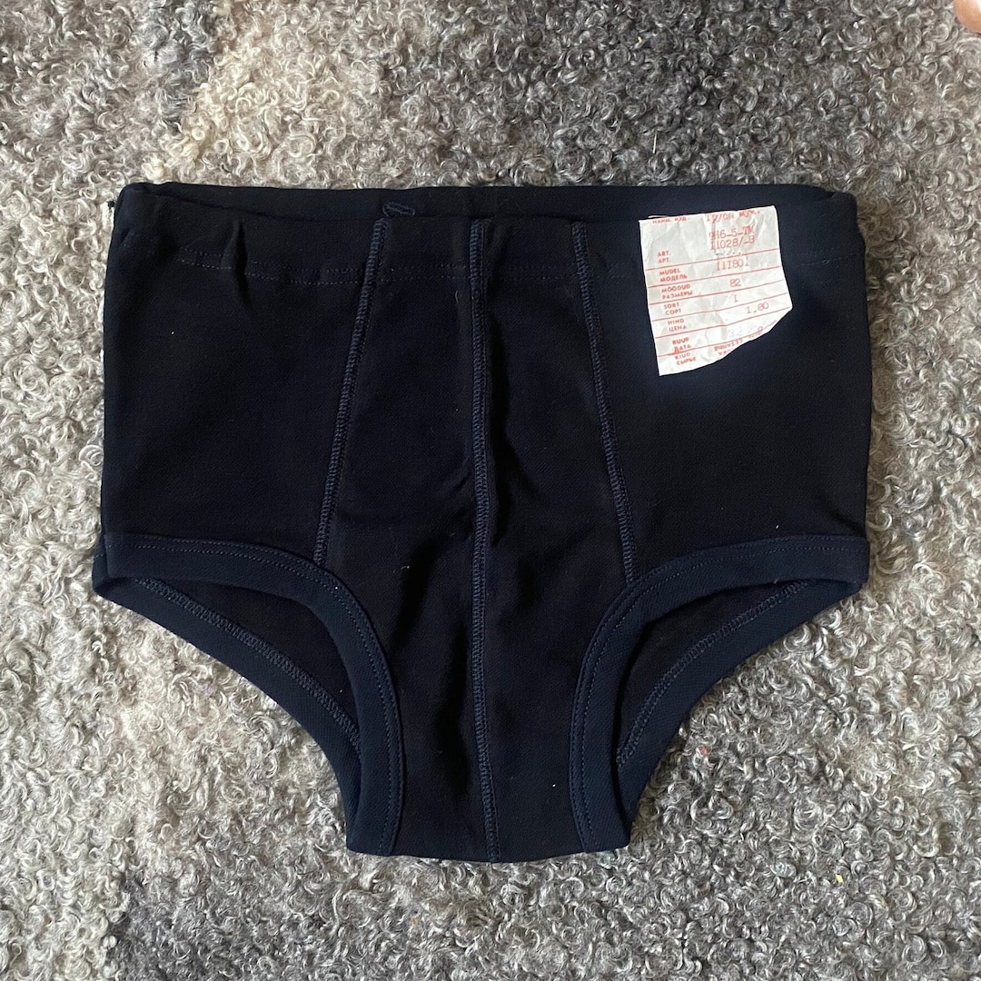 90s Vintage Cotton Men Briefs S/M Size Underwear Blue Black High Waist ...