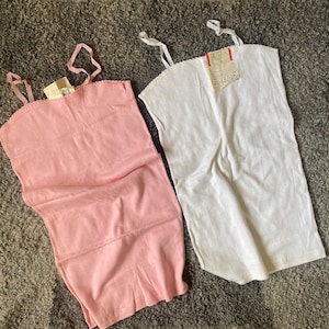 60er Jahre Vintage Frauen Baumwolle Unterhemd Größe M weißes oder rosa Top Retro unbenutzt Unterwäsche Tank Top Fabrik Etikett