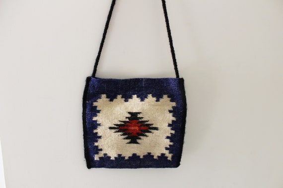 Wool Bohemian Shoulder Bag, Ethnic Woven Hippie B… - image 2