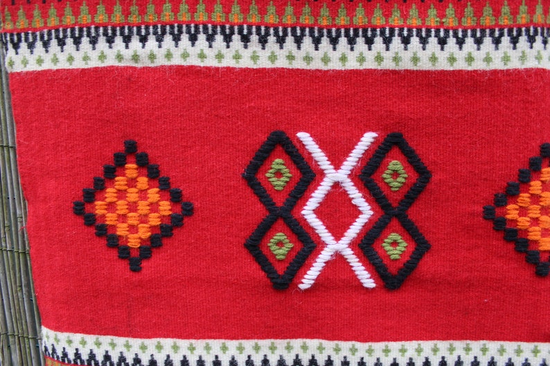 Scandinavian Wool Wall Hanging Rug Hand Woven Nordic Wall Etsy