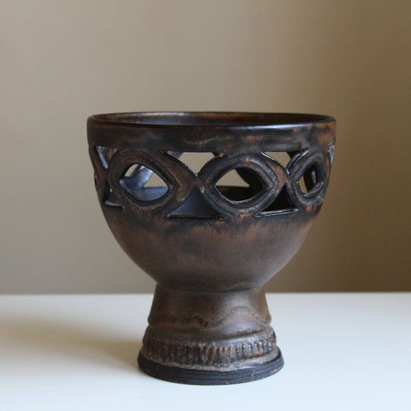 Swedish Vintage Candle Holder, Designed by Irma Yourstone, Hand Made Studio Art, Scandinavian Design