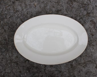 Egersund Noorse serveerschaal NORSK, witte ovale serveerschaal, vintage Scandinavisch design