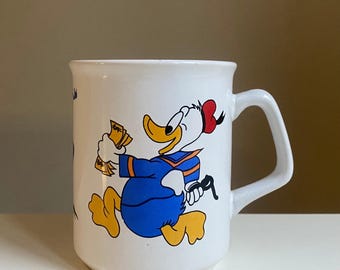 ヴィンテージガラス製ドナルドダックマグカップまたはジョッキ