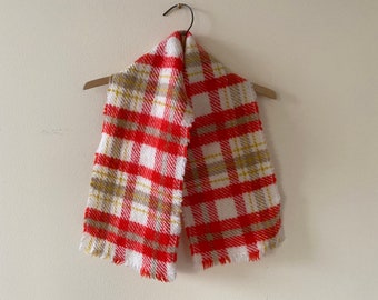 Shawl Vintage Kids Red Beige Plaid Shawl Winter Scarf Boys Girls