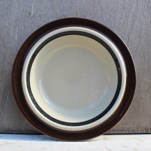 Arabia Finland RUIJA Bowl, Designed by Raija Uosikkinen, Hand Painted Stoneware Bowl Brown Rim, Scandinavian Design