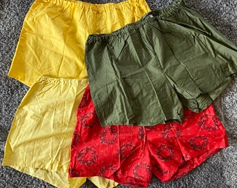 80s Vintage Men Boxers, Sleep Pants Retro Underpants, Unused Cotton Sateen Underwear Shorts Undies Summer Pants Beach Wear, Size M and L