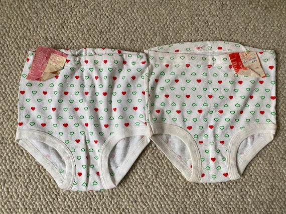 Vintage High Waist Girls Underpants Set of 2 Vintage Cotton Kids