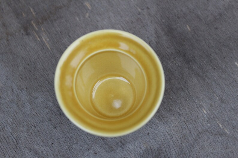 1970s Scandinavian Design Set of 5 Vintage Stavangerflint Norway Pottery Ochre Color Pottery Egg Cups