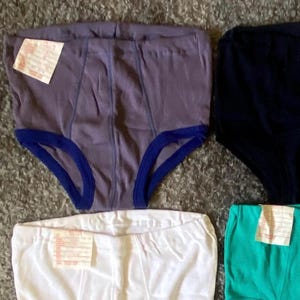 Vintage Men Undies Size S/M Retro Underwear Cotton High Waist Underpants Unused  with Factory Tag Estonia MARAT White Black