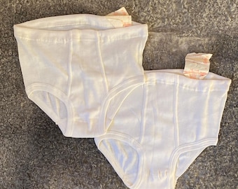 Vintage Men Briefs M and L Size Ribbed Cotton Vintage High Waist White Underpants Unused Undies Estonia Marat Underwear