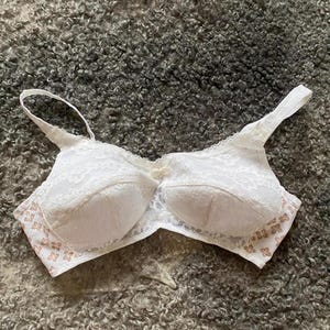 Vintage White Lace Bra Capron Brassiere Ladies Lingerie Wedding Retro Women Underwear 80s Vintage Bra