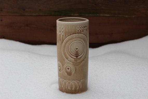 Rörstrand SAREK Vase Swedish Designed Olle Alberius Artist Signed Hand Painted, Brown Colour