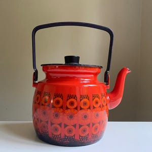 Finland Finel Kehrä Emaille Teekanne Teekessel Arabia Rot Emaille Geschirr Kaj Franck 60s Skandinavisches Design