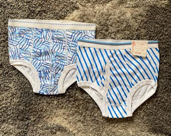 Vintage Marat Estonia Mens Briefs, Soviet Undies, Blue Cotton Underpants, 80s Deadstock Underwear, Size S M,