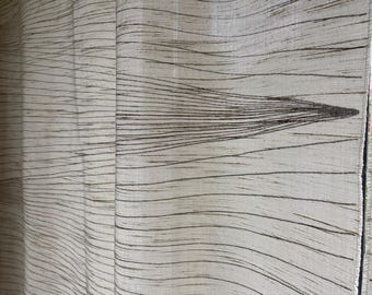 Vintage Tampella Curtain Pair DUURI Finnish Modernist Textile Sheer 1970 Scandinavian Curtain Panels Minimalist Stripes