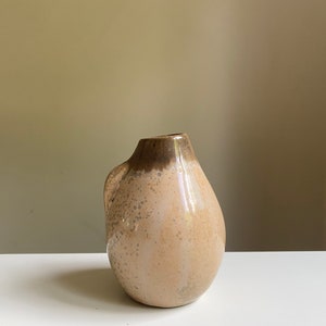 Ceramic Vase Small Vintage Beige Colour Classical Flower Vase Estonian Ceramics Estonia 1970s