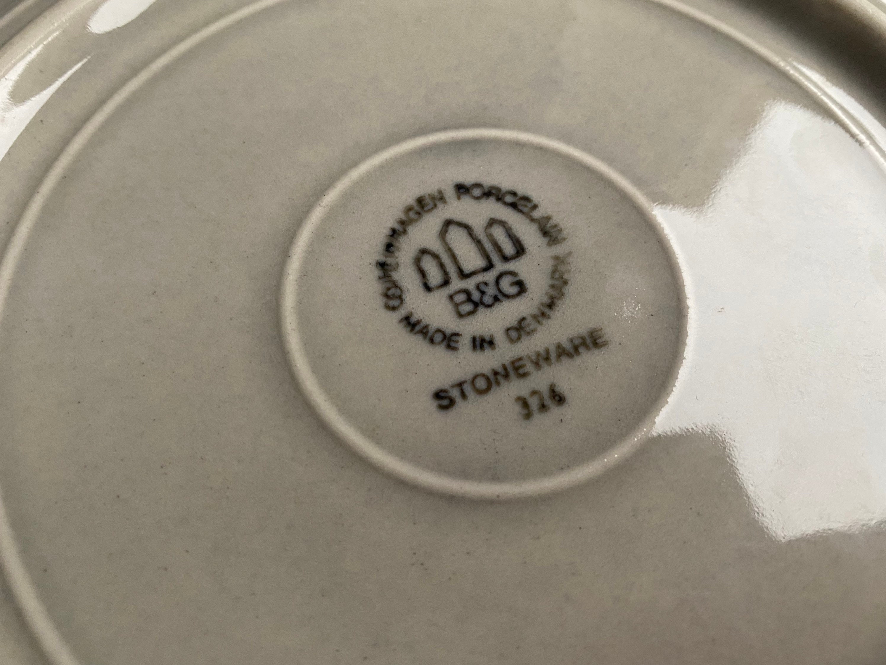 B&G Copenhagen Stoneware Plate TEMA Vintage Danish Grey Plate With