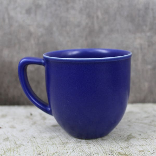 Höganäs Keramik Mug Coupe en grès bleu foncé vintage suédois, design scandinave