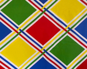 Swedish Vintage Strömma Cotton Fabric SPORT Jubilee Collection Ingela Håkansson Decorative Home Decor Cotton Fabric Big Geometric Print