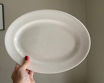 Gefle White Platter Oval Serving Plate Scandinavian Vintage Design