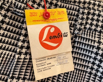 Pantalones de pata de gallo para hombre de los años 90, pantalones a cuadros clásicos, pantalones de invierno de lana acrílica con estampado blanco y negro, stock muerto, Estonia Vintage