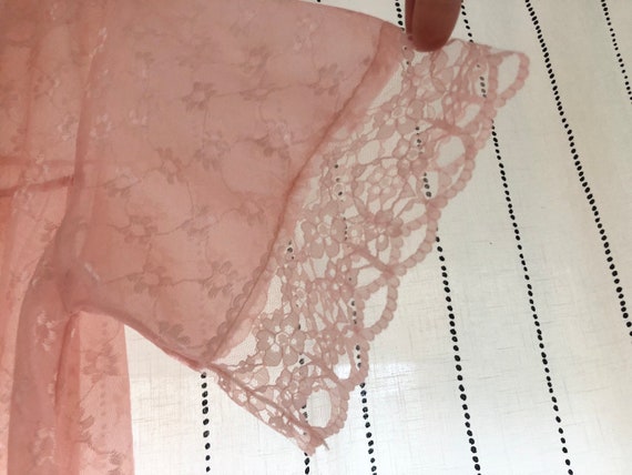 Vintage Dressing Gown Scandinavian Pink Lace Brid… - image 6