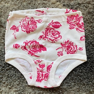 Vintage Unterhose Baumwolle Rote Rosen Unbenutzt Frauen Unterwäsche, Größe XS/S Retro 100 % Baumwolle Unterhose Floral Unterhose Sammlerstück Estnische Marat