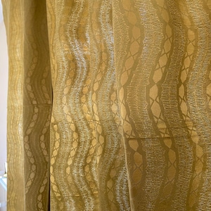 Vintage 90s Olive Green Silky Curtains Synthetic Retro Curtain Panels Luxury Home Decor Living Room Decor Set of 2 Curtain Panels or 1
