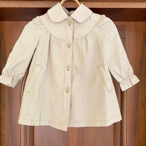 Vintage Toddler Trench Coat Girl Coat, Size 86 Toddler 18Month, Vintage Beige Dress Coat, Peter Pan Collar Coat, Collectible