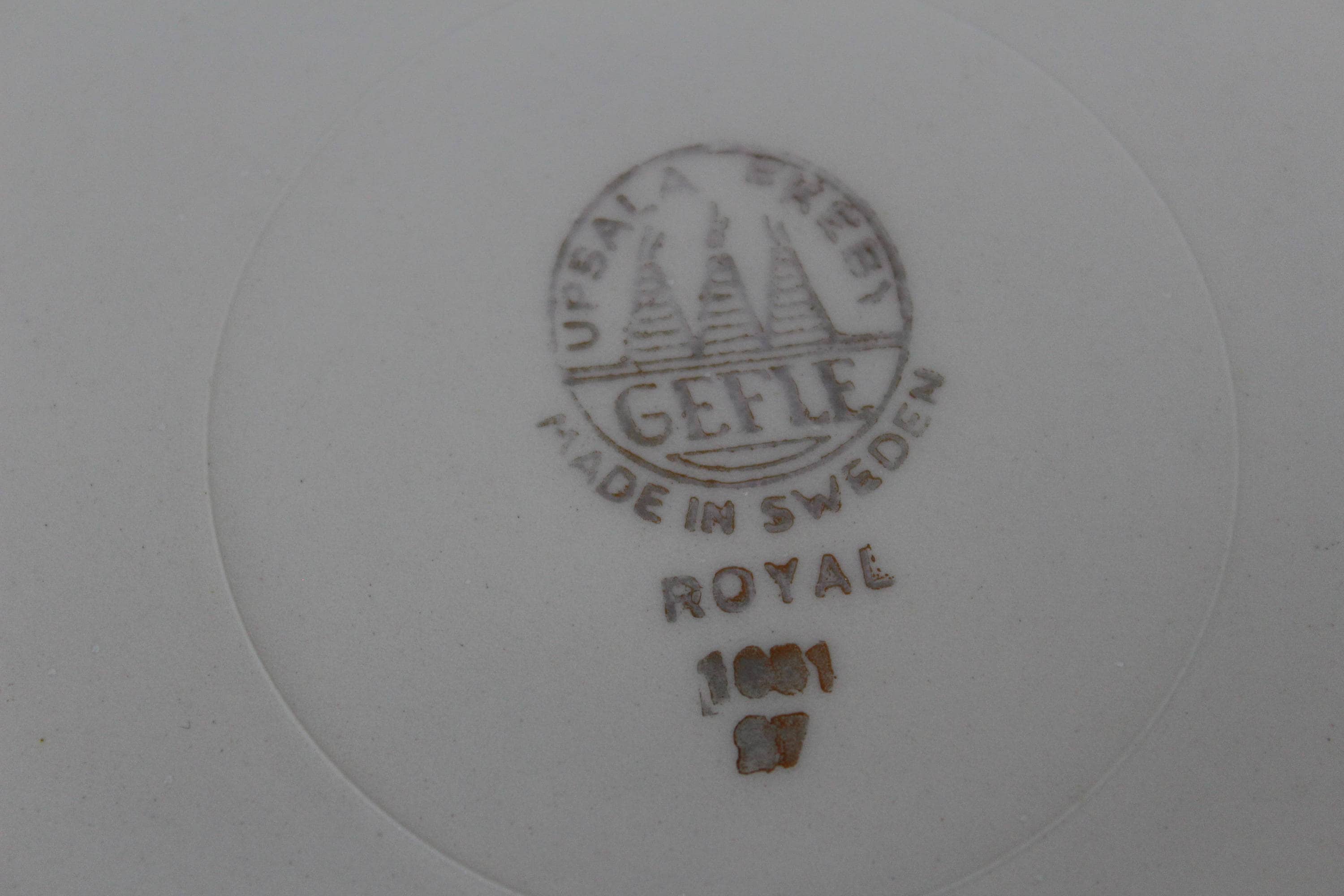 Set of 4 Gefle Plate ROYAL Gefle Upsala Ekeby, 40s Vintage Gefle