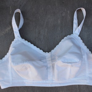 60s Nursing Bra, Vintage White Cotton Brassiere Ladies White Lingerie Underwear Collectible image 1