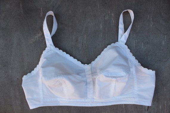 60s Nursing Bra, Vintage White Cotton Brassiere L… - image 1