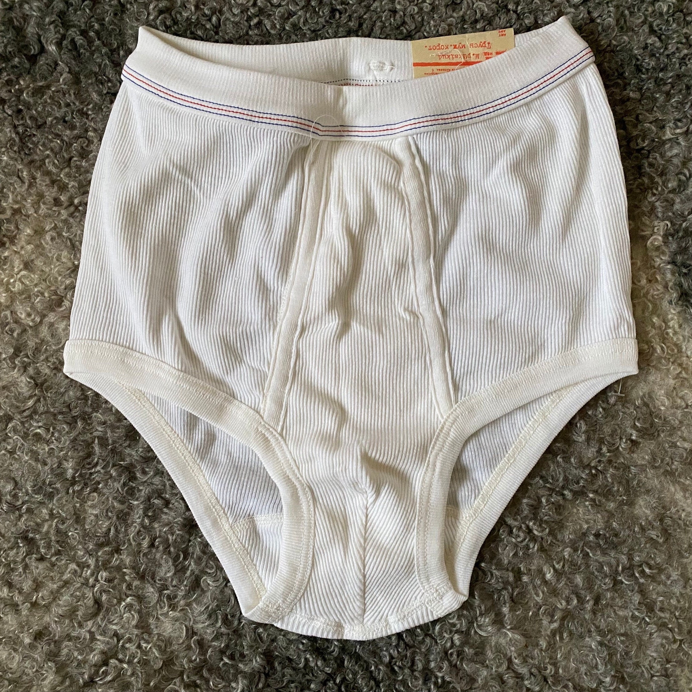 Men White Briefs Cotton Underwear Old School Vintage Style Stretch