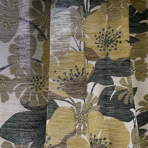 Scandinavian Vintage Curtains Acrylic Wool Green Big Flowers 2 Curtain Panels Decorative Home Decor Floral Decoration Swedish Curtains