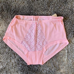 Vintage Pink Panties High Waist Underpants Size L Retro  Underwear Sexy Kinky Lace Ladies Undies, Collectible,